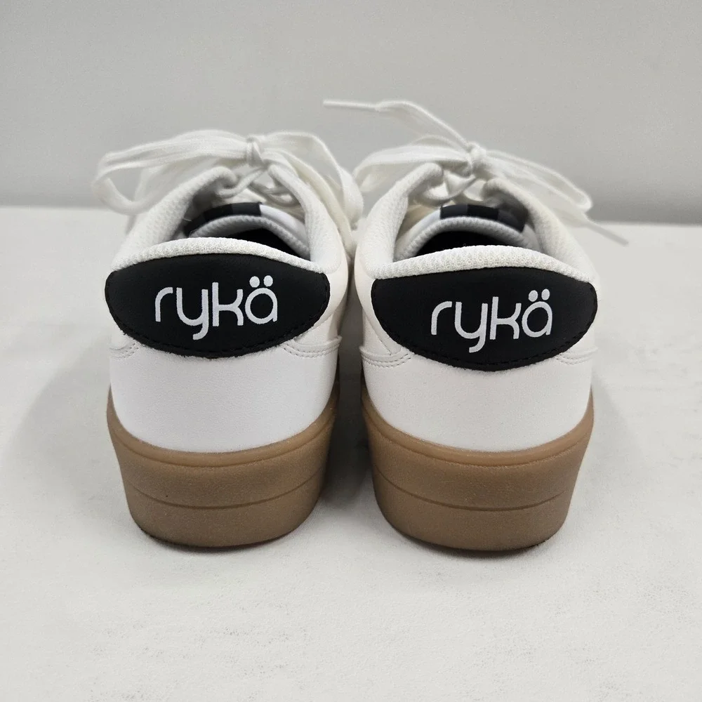 Ryka Viv Next Court Lace Up Inspired Women's‎ Sneakers White Faux Leather 5.5M